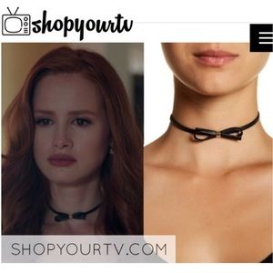 new ๑ aso TV’s Riverdale ๑ Leather Bow Choker ๑ Cheryl Blossom Madelaine Petsch